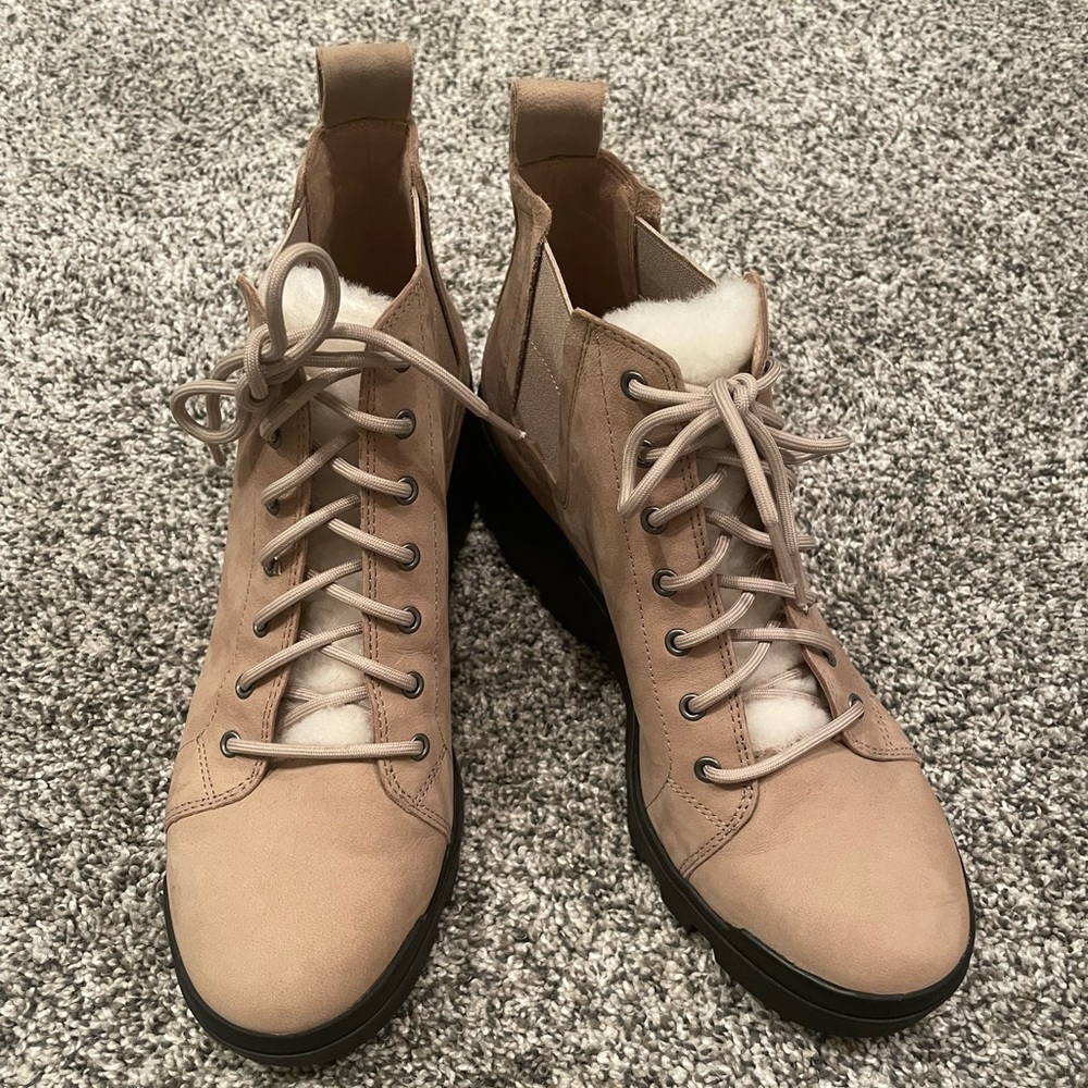 Eileen Fisher boots with faux fur Size 8